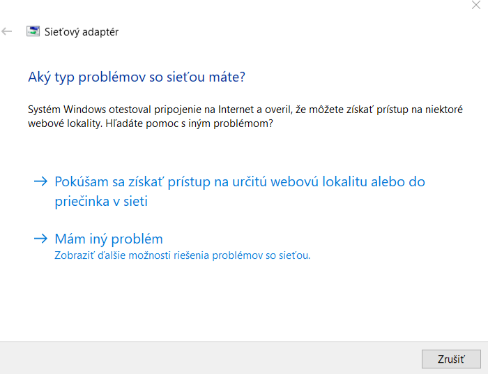 problém so sieťou